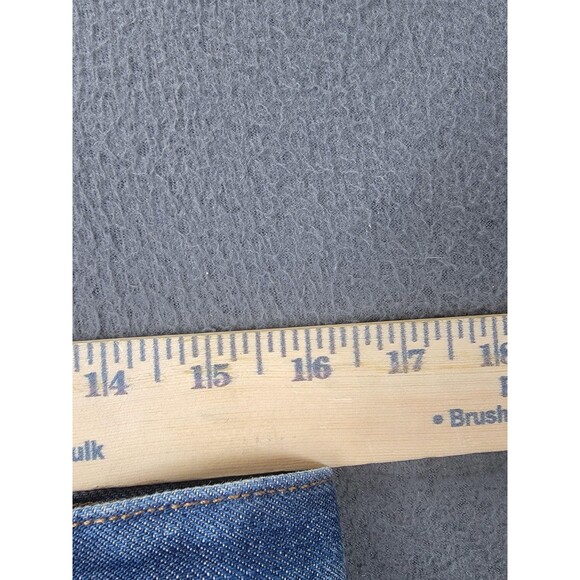 Express 70s Flare Jeans Womens 6R Blue Mid Rise Cotton Distressed Hem - Picture 6 of 14